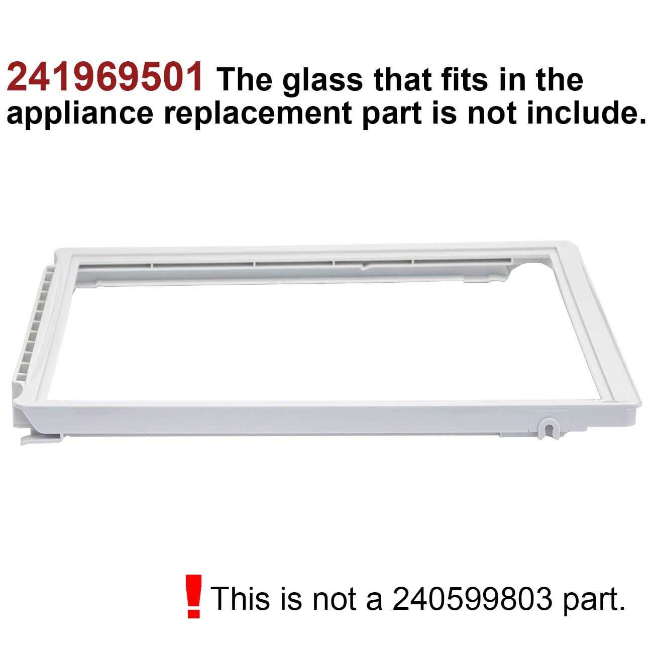 folosem 241969501 Refrigerator Shelf Frame Crisper Pan Cover For Frigidaire Refrigerator,Delicatessen Drawer Cover