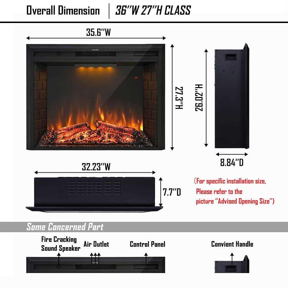 Masarflame 36&” Electric Fireplace Insert
