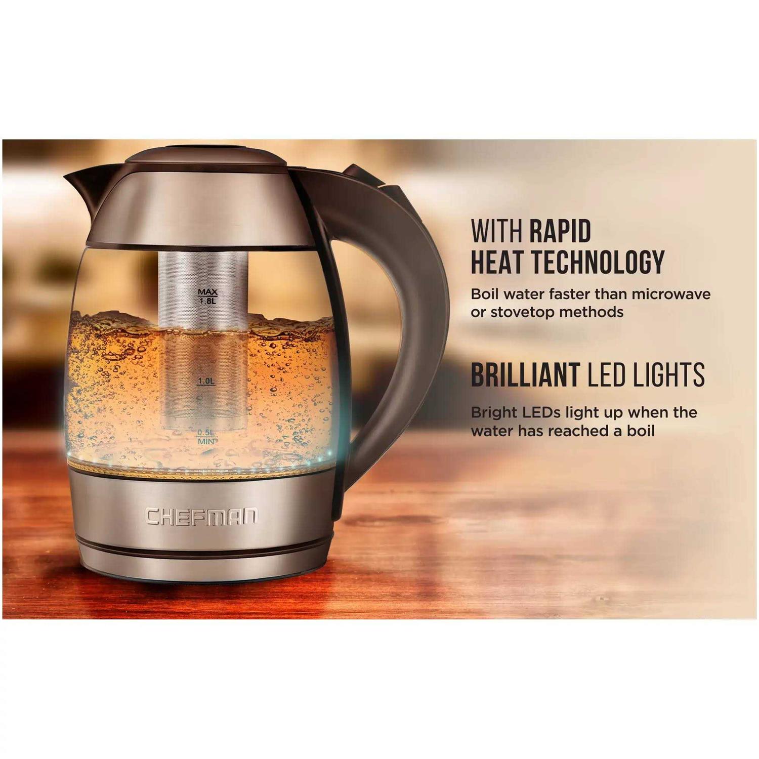 Chefman Electric Tea Infuser Glass Kettle