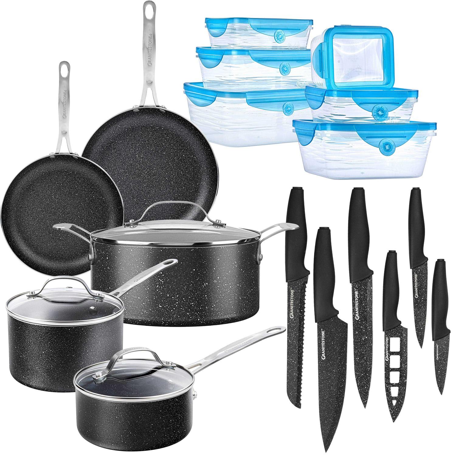 Granitestone 26 Piece Meal Prep + Cookware Set