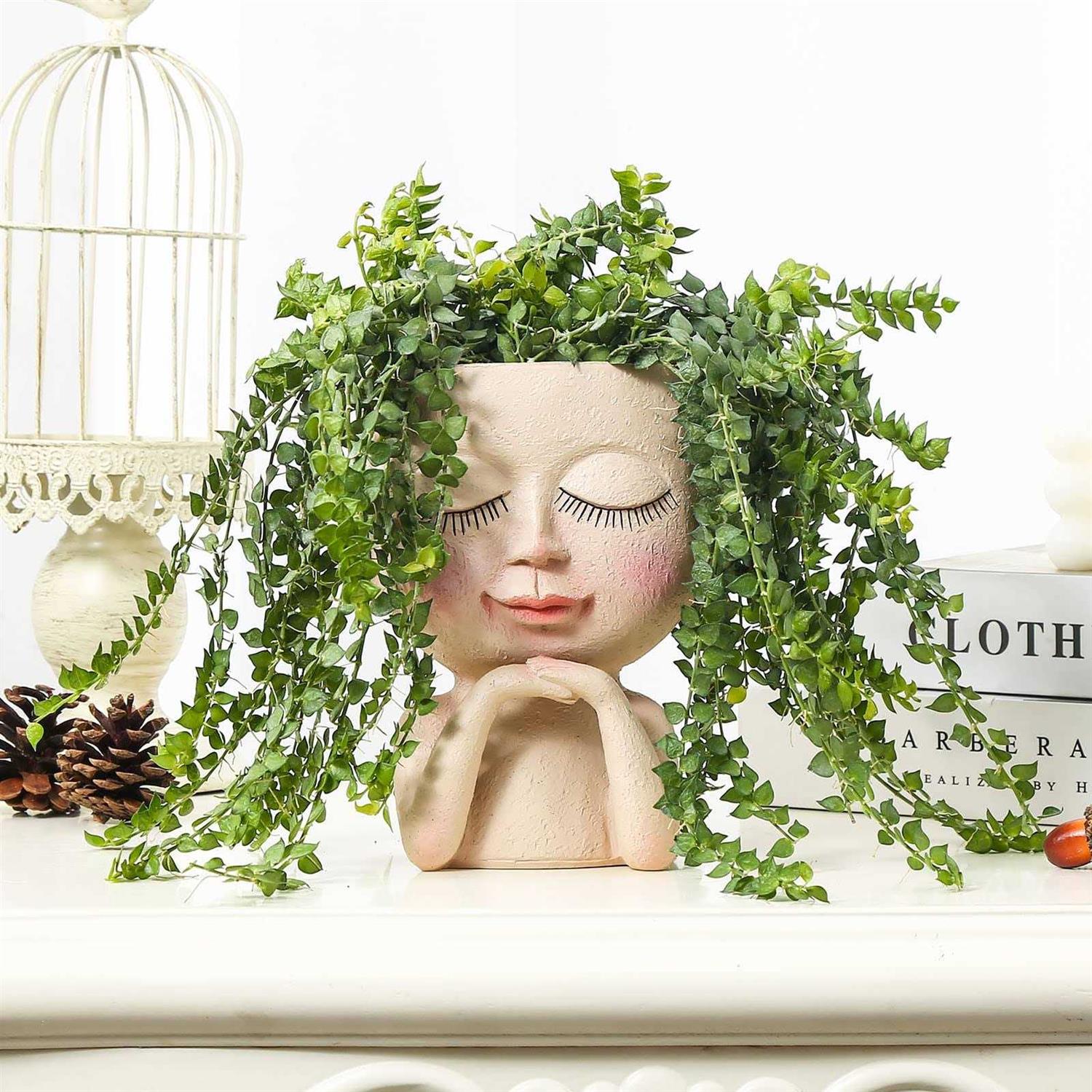 ZJ Whoest Cute Succulent Planter Face Planter Flower Pot