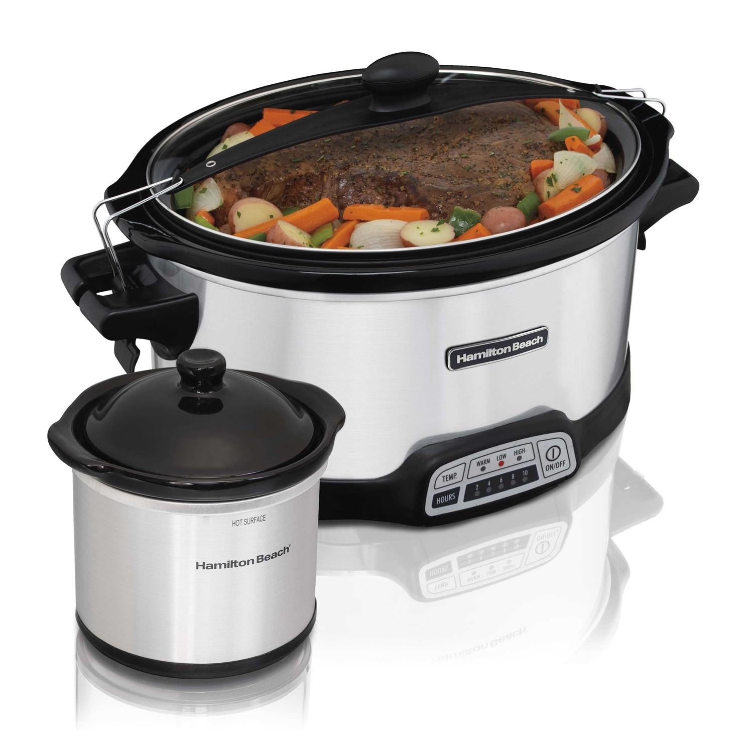 Hamilton Beach Stay or Go Programmable Slow Cooker with Party Dipper