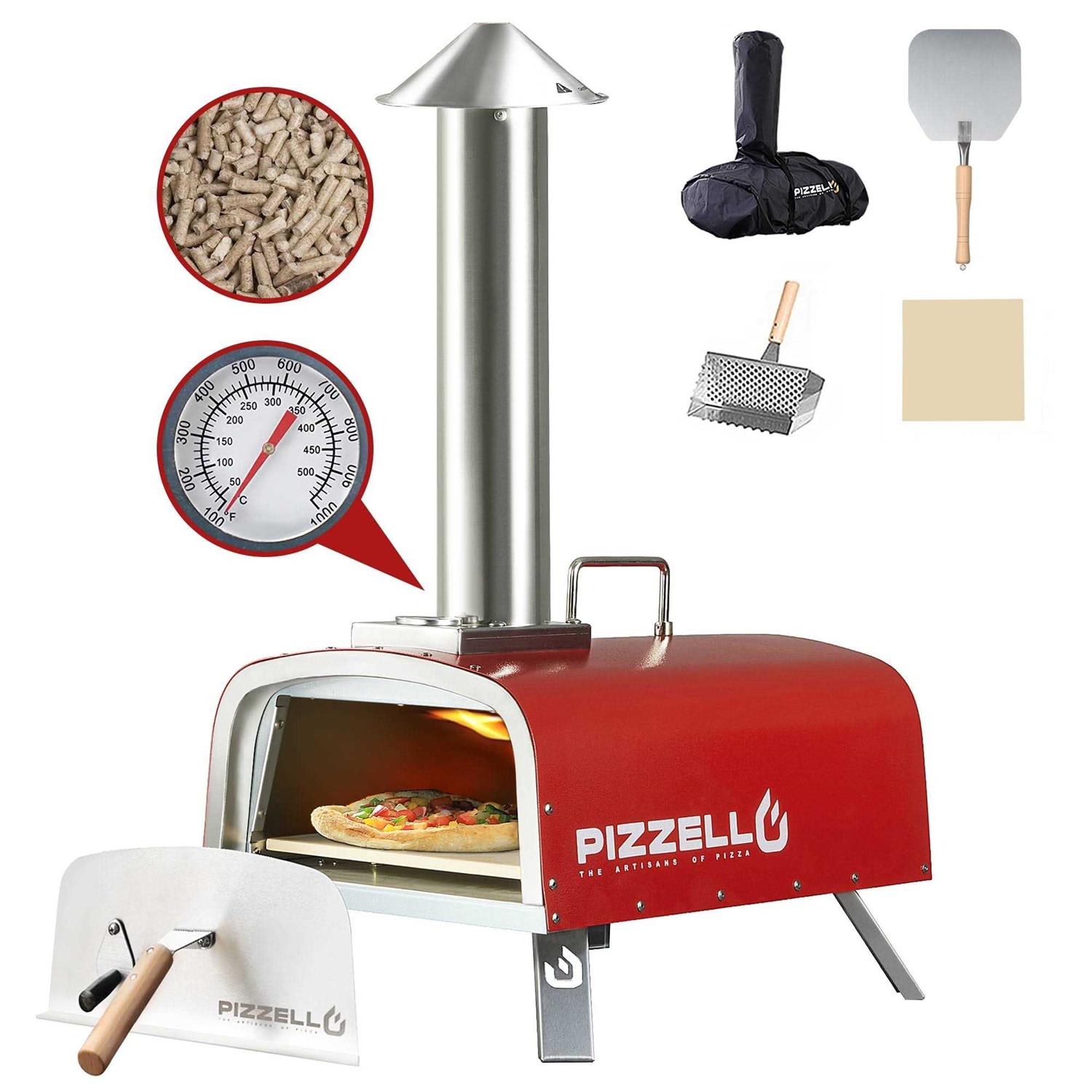 Pizzello Portable Pellet Pizza Oven Outdoor Wood Fired Pizza Ovens Included Pizza Stone