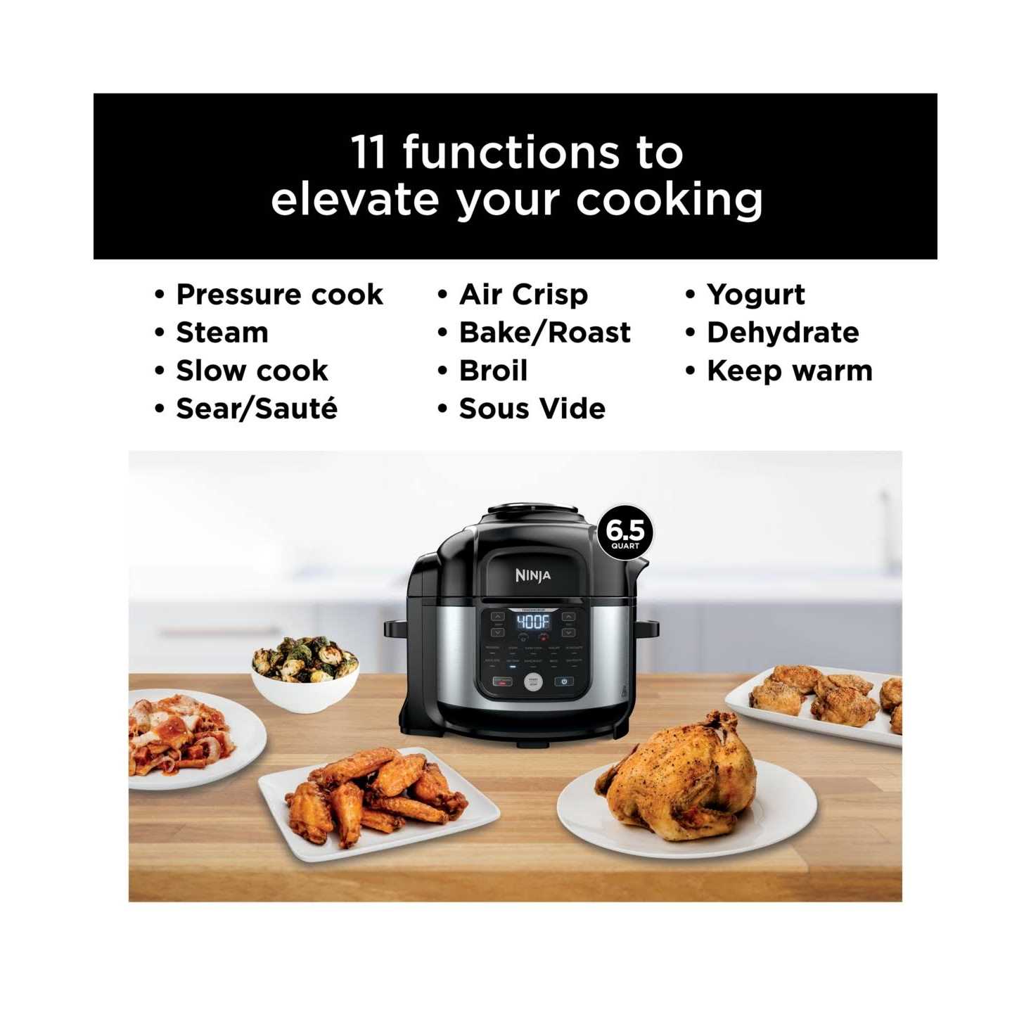 Ninja Foodi 11-in-1 6.5-qt Pro Pressure Cooker + Air Fryer
