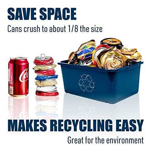 Mckay Metal Can Crusher, Heavy-Duty Wall-Mounted Smasher for Aluminum Seltzer, Soda, Beer Cans and Bottles for Recycling