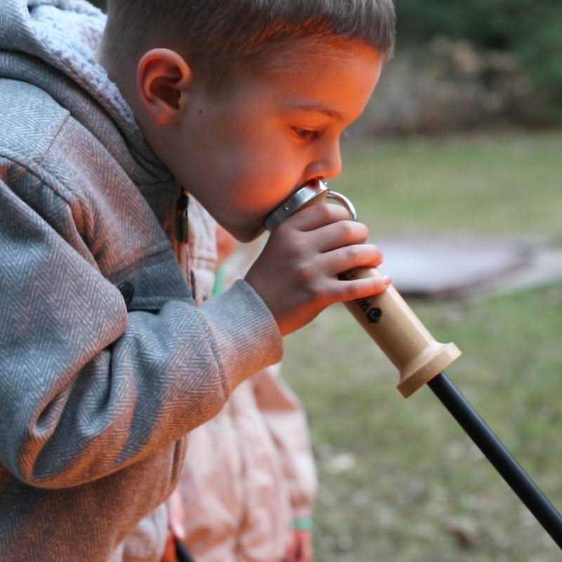 Walden Backyards Fire Pit Stoker Poker High Temperature Heavy Duty Steel Blow Through Airflow Valve Firepit Stoker Tool for Outdoor Pits