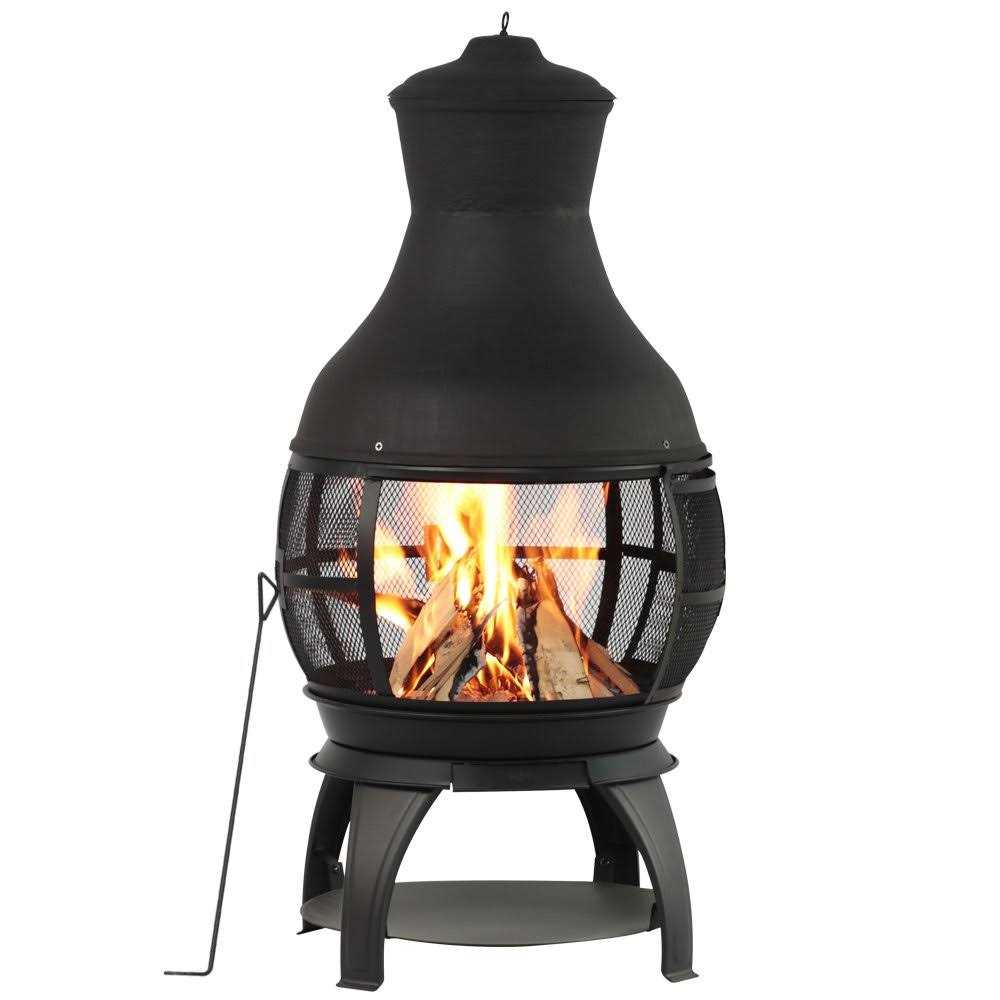 HEATMAXX 45-in H x 22-in D x 22-in W Black Cast Iron Chiminea | SRCH06D