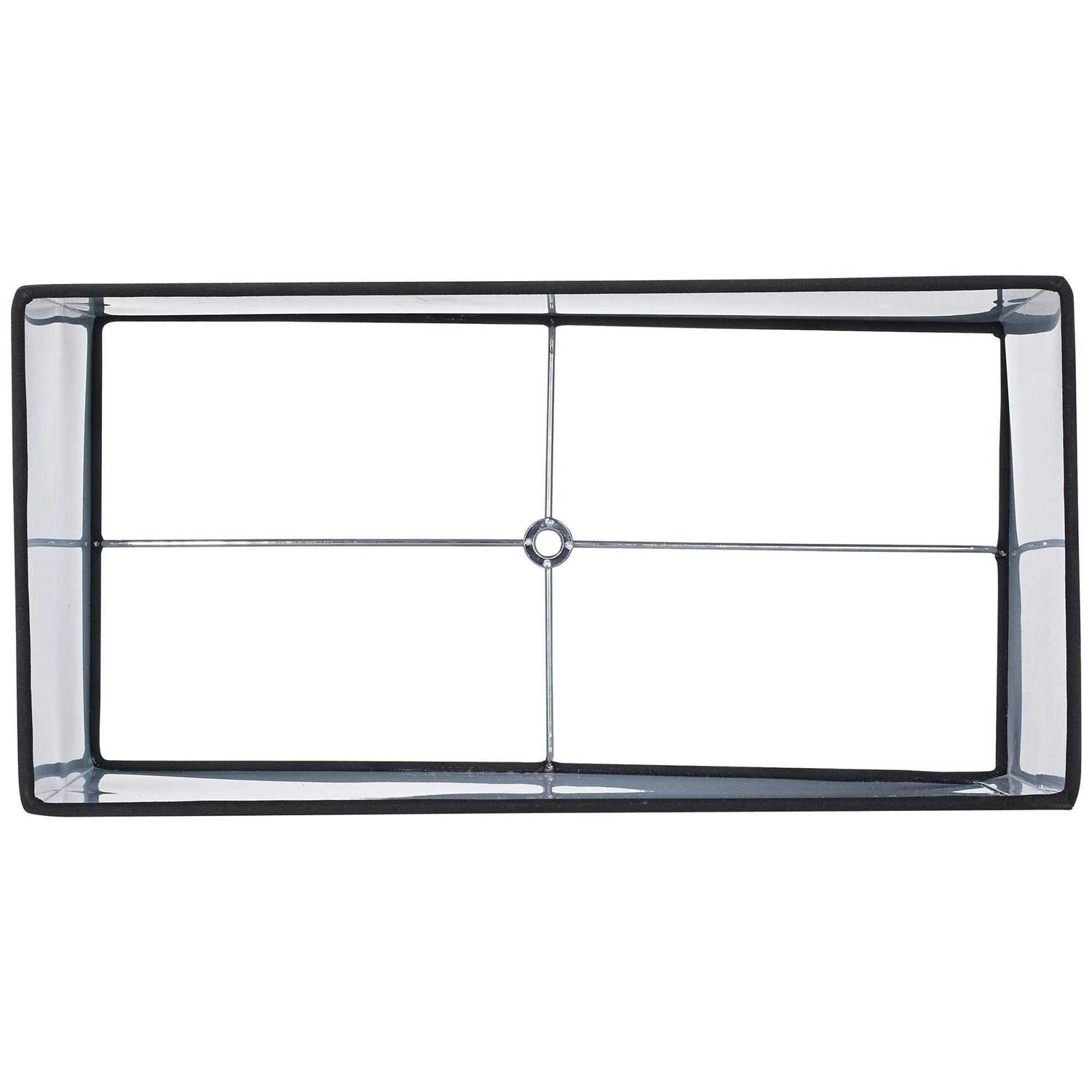 Springcrest Black Medium Rectangular Hardback Lamp Shade 16 Wide x 8 Deep x 10 High Replacement with Harp and Finial