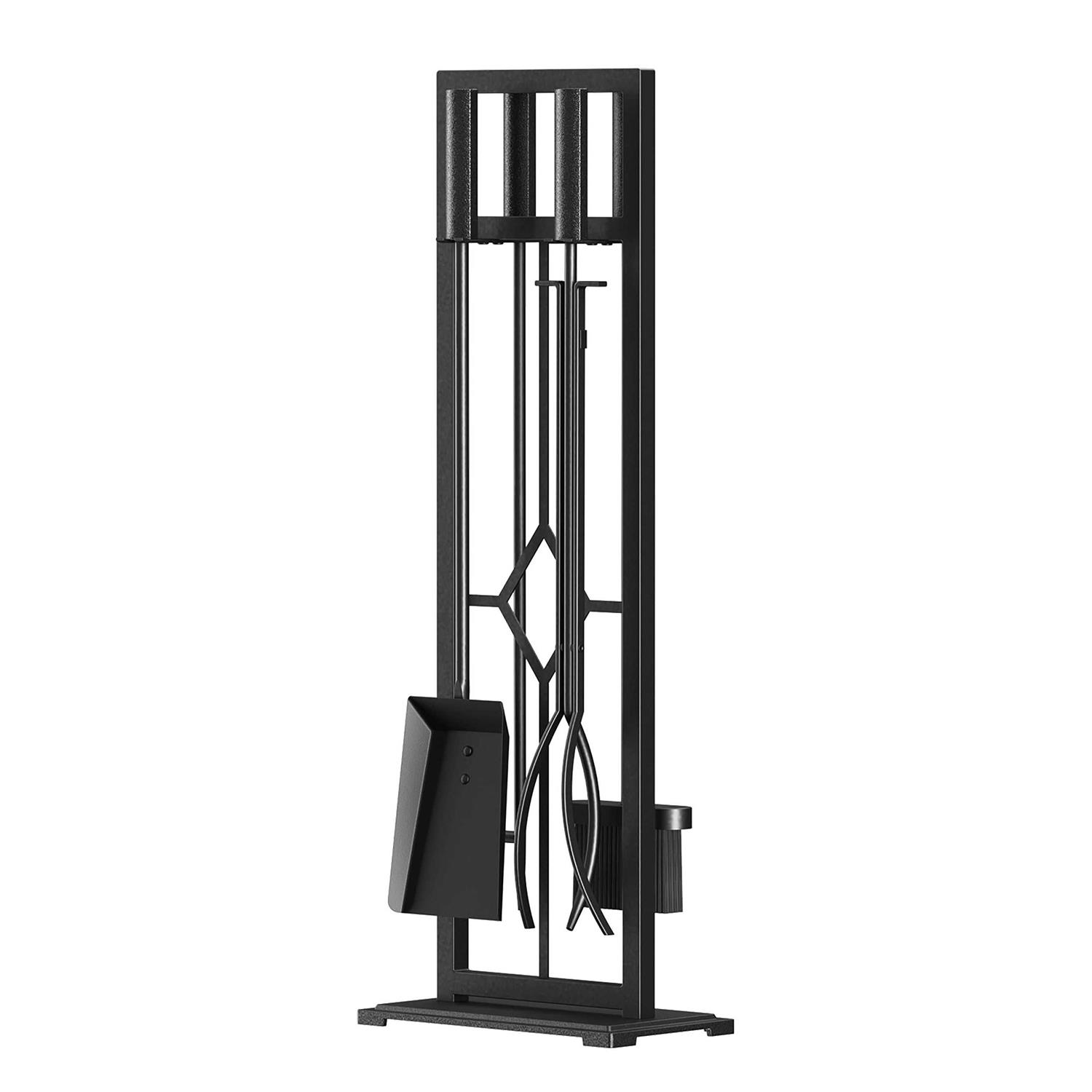 Fire Beauty 5 Pieces Fireplace Tools Set Wrought Iron Fire Place Pit Poker Holder