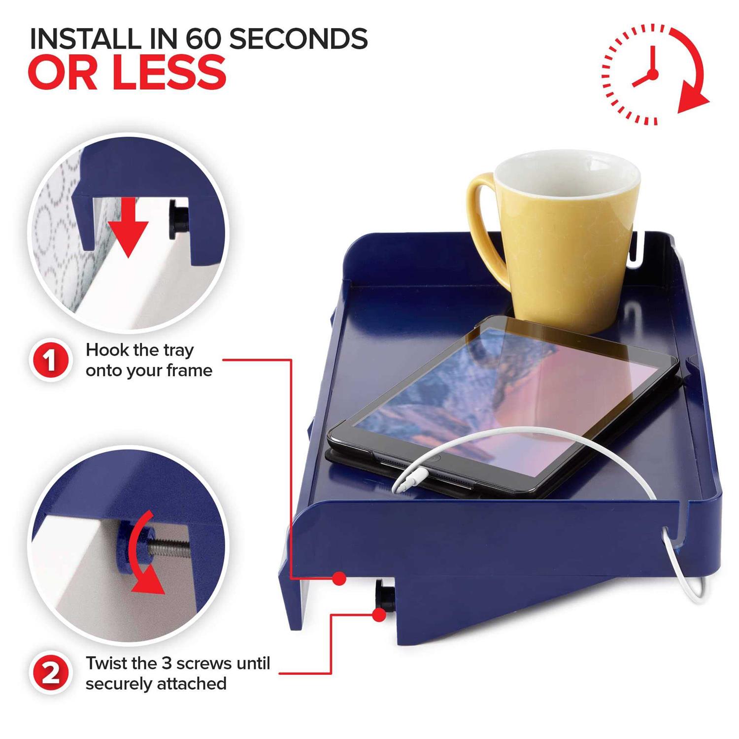 Modern Innovations Bedside Shelf for Bed College Dorm Room Bunk Bed Shelf for Top Bunk