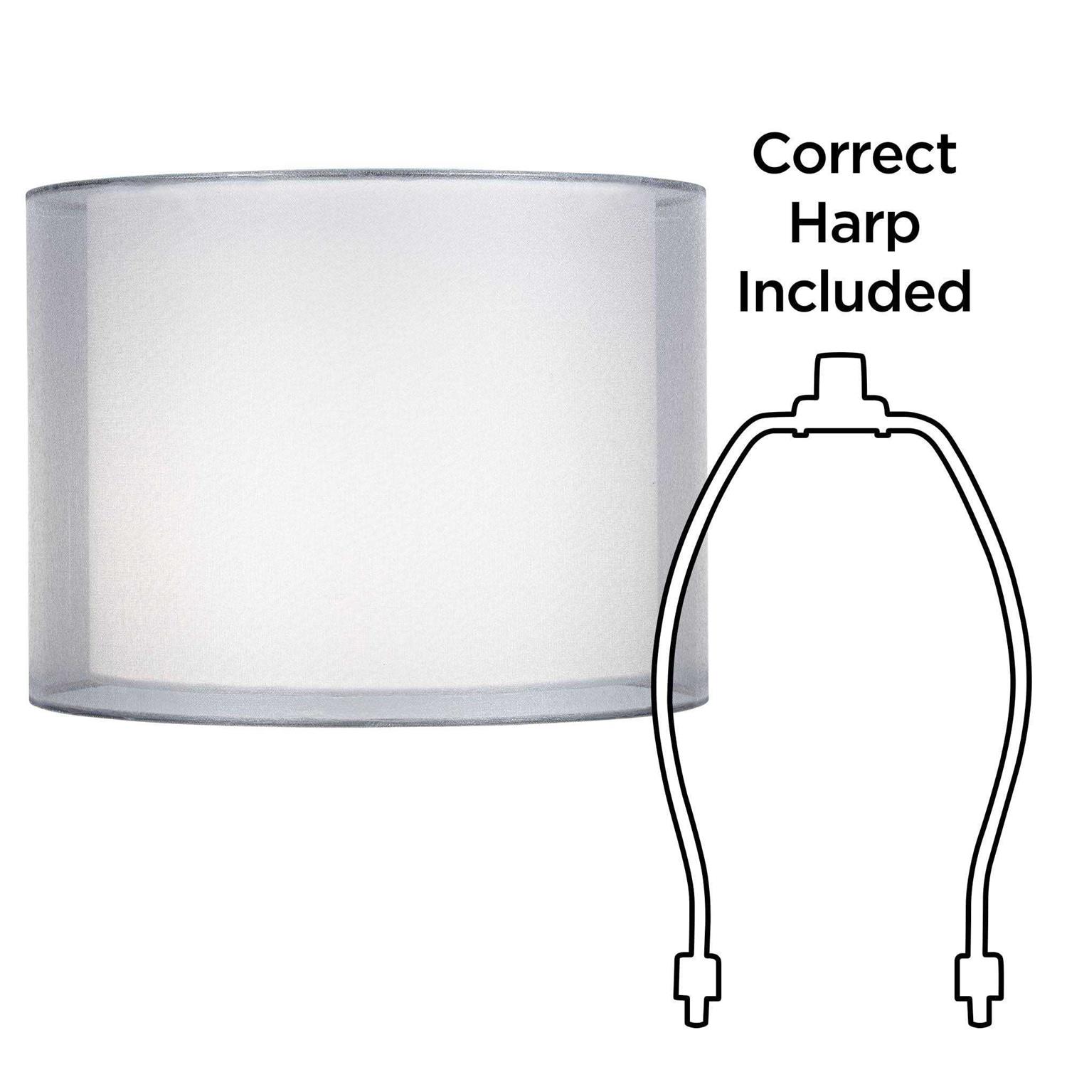 Springcrest Silver and White Double Sheer Shade 12x12x9