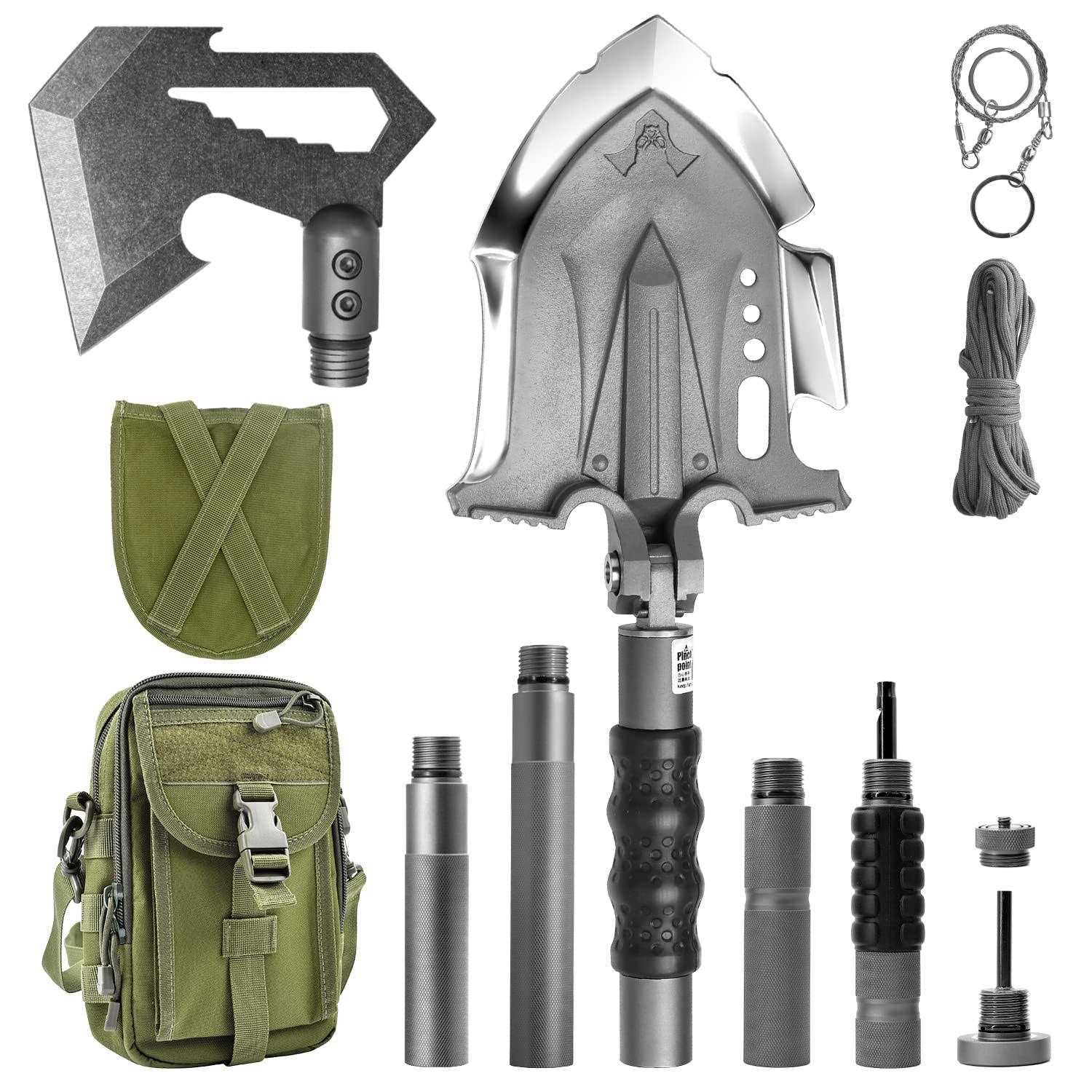 Zune Lotoo Tactical Shovel Axe Survival Multitool 29 in 1 Camping Shovel Folding Upgrade Sets