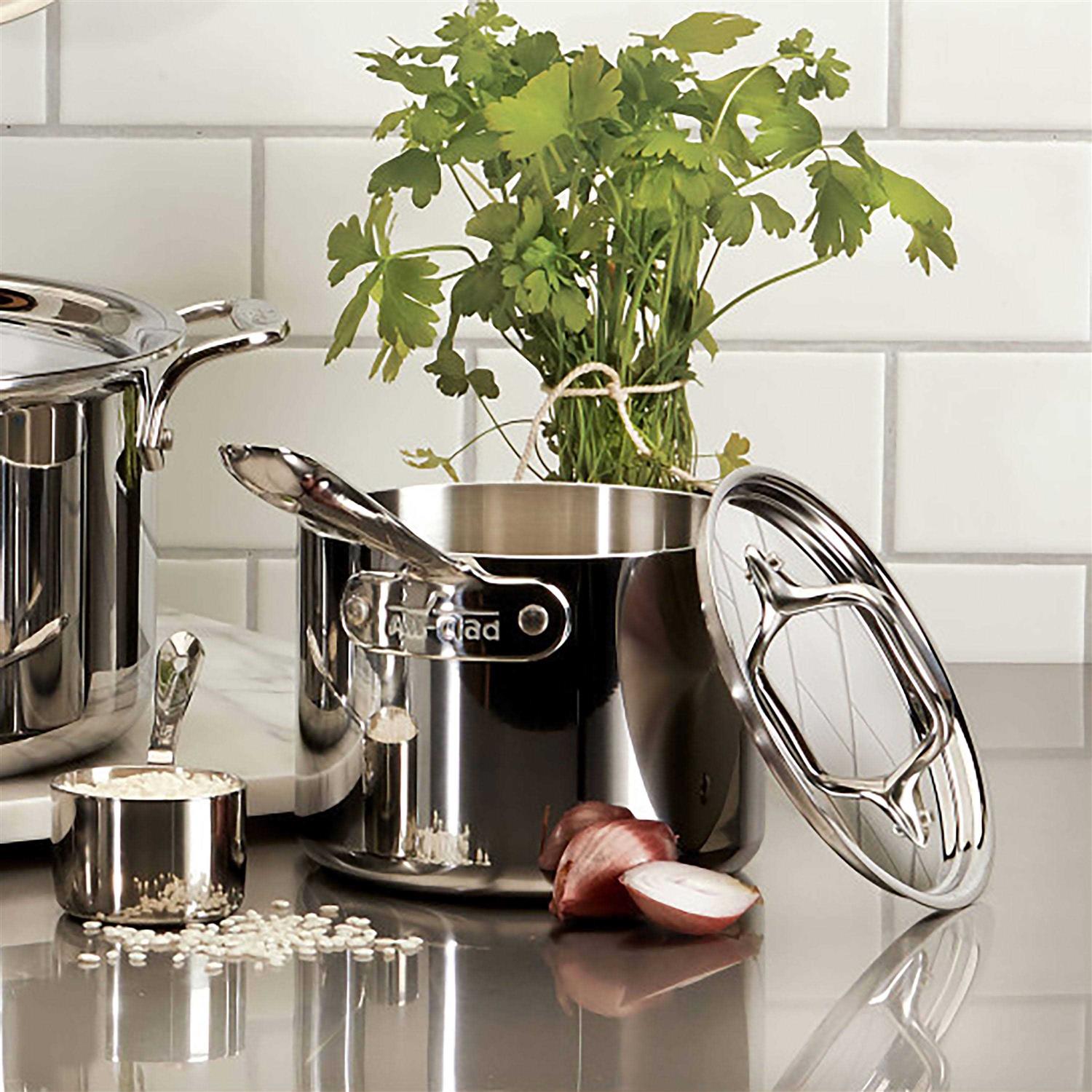 All-Clad Sauce Pan with Lid Stainless Steel 2 qt