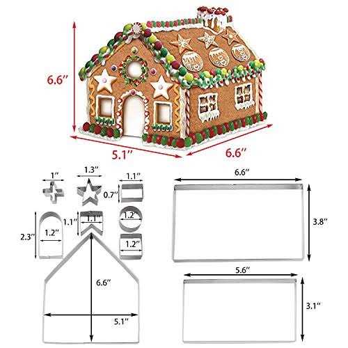 YXChome Gingerbread House Cookie Cutter Set 3D House Cookie Cutters