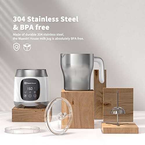 Maestri House Milk Frother Variable Temp and Froth Thickness Milk Frother and Steamer