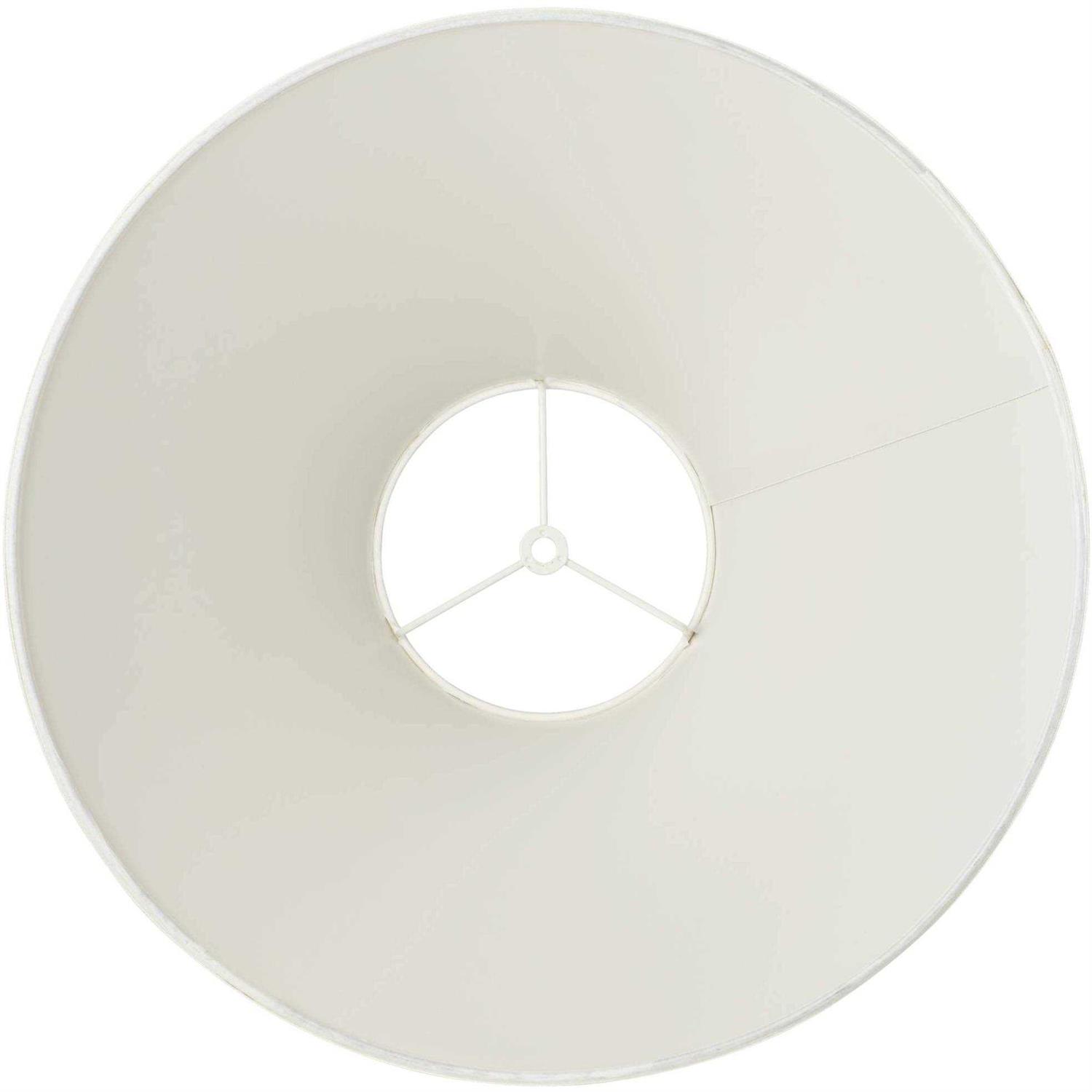 Springcrest Set of 2 Empire Lamp Shades White Linen Chimney Large 6 Top x 17 Bottom x 10 High Spider Harp and Finial Fitting