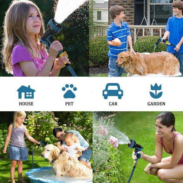 WeGuard 3/4 in. 100 ft. Expandable Garden Hose Flexible Water Hose with 10 Function Nozzle Durable 3750d Water Hose