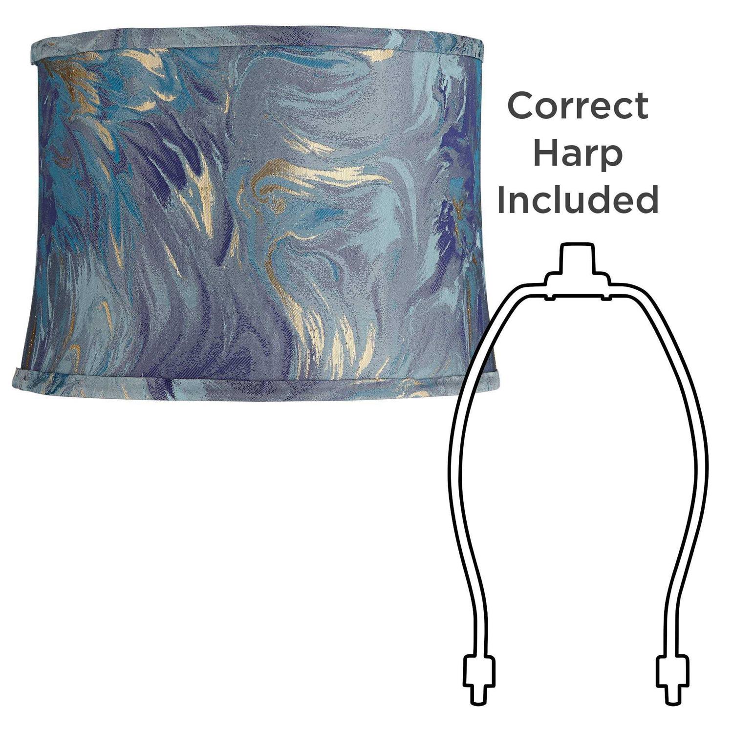 Saba Blue Softback Drum Lamp Shade 13x14x10