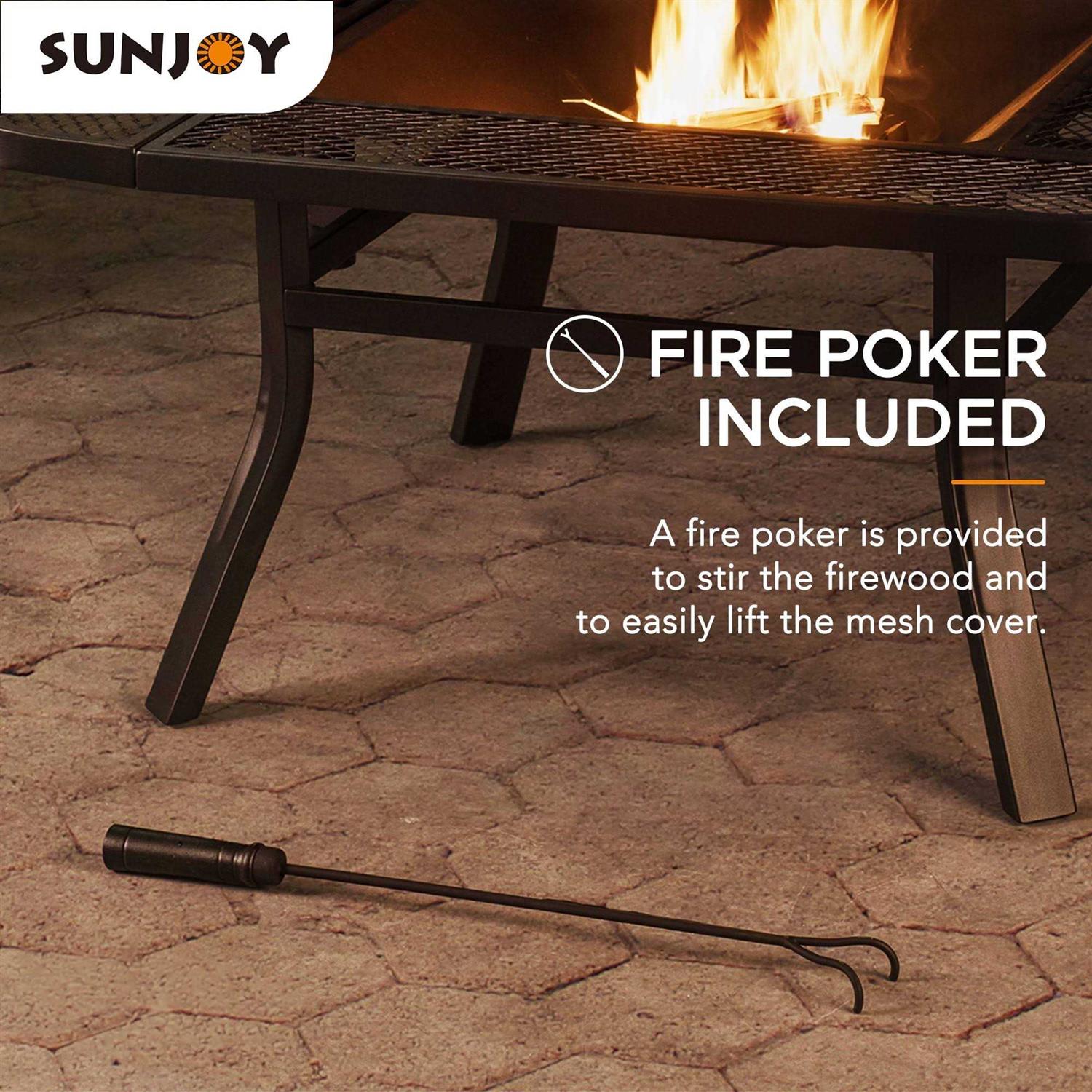 Sunjoy 38 Inch Grill Fire Pit for Outside