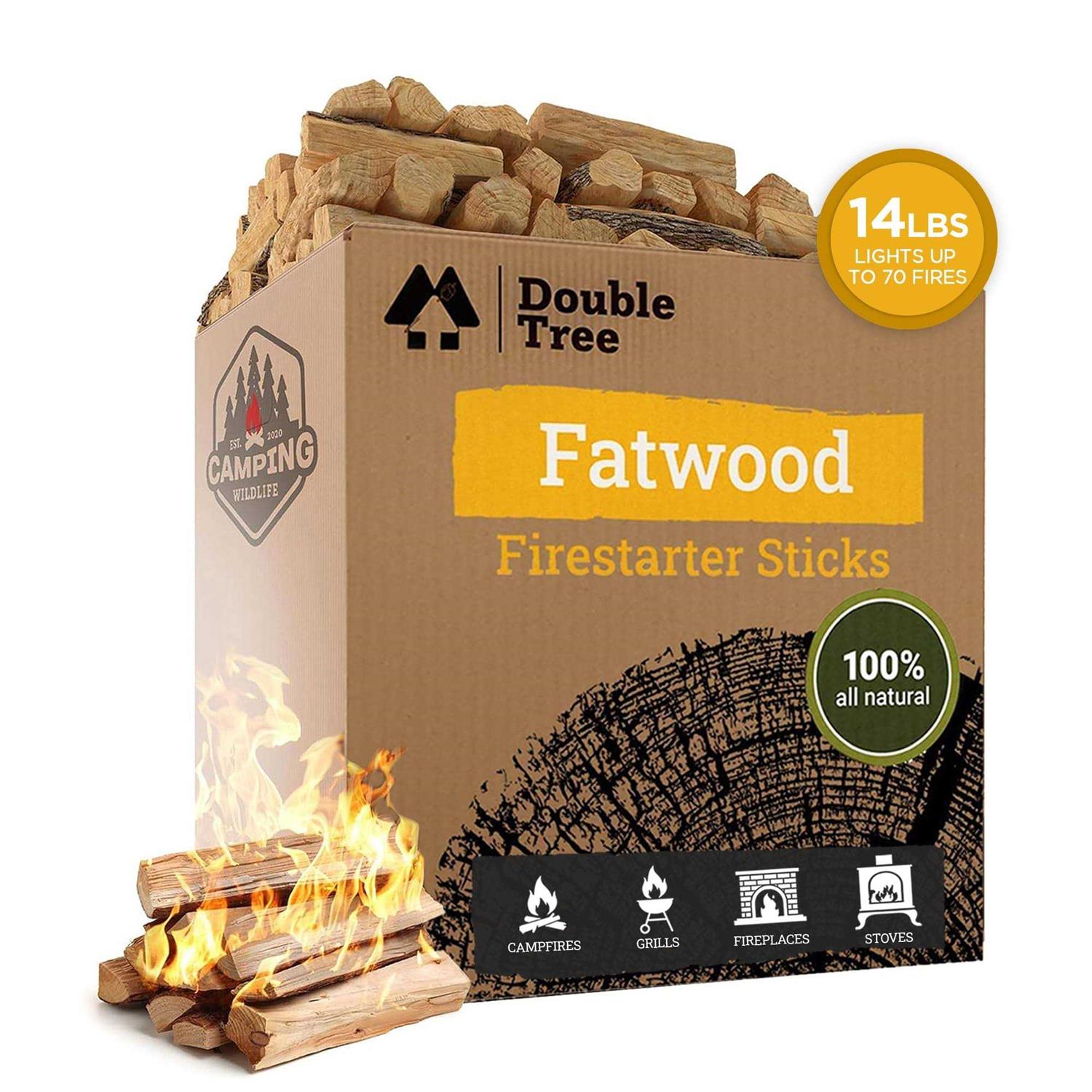 Double Tree Fatwood Fire Starter Sticks Premium Organic Resin Rich
