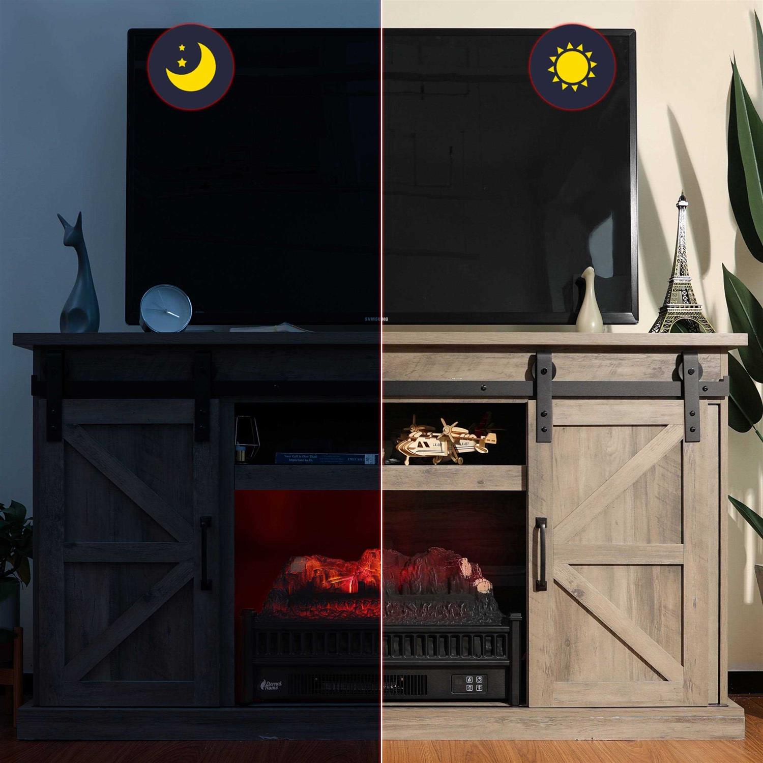 Turbro Eternal Flame Ef23-pb Electric Fireplace Logs 23 inch Remote Control Fireplace Insert Log Heater