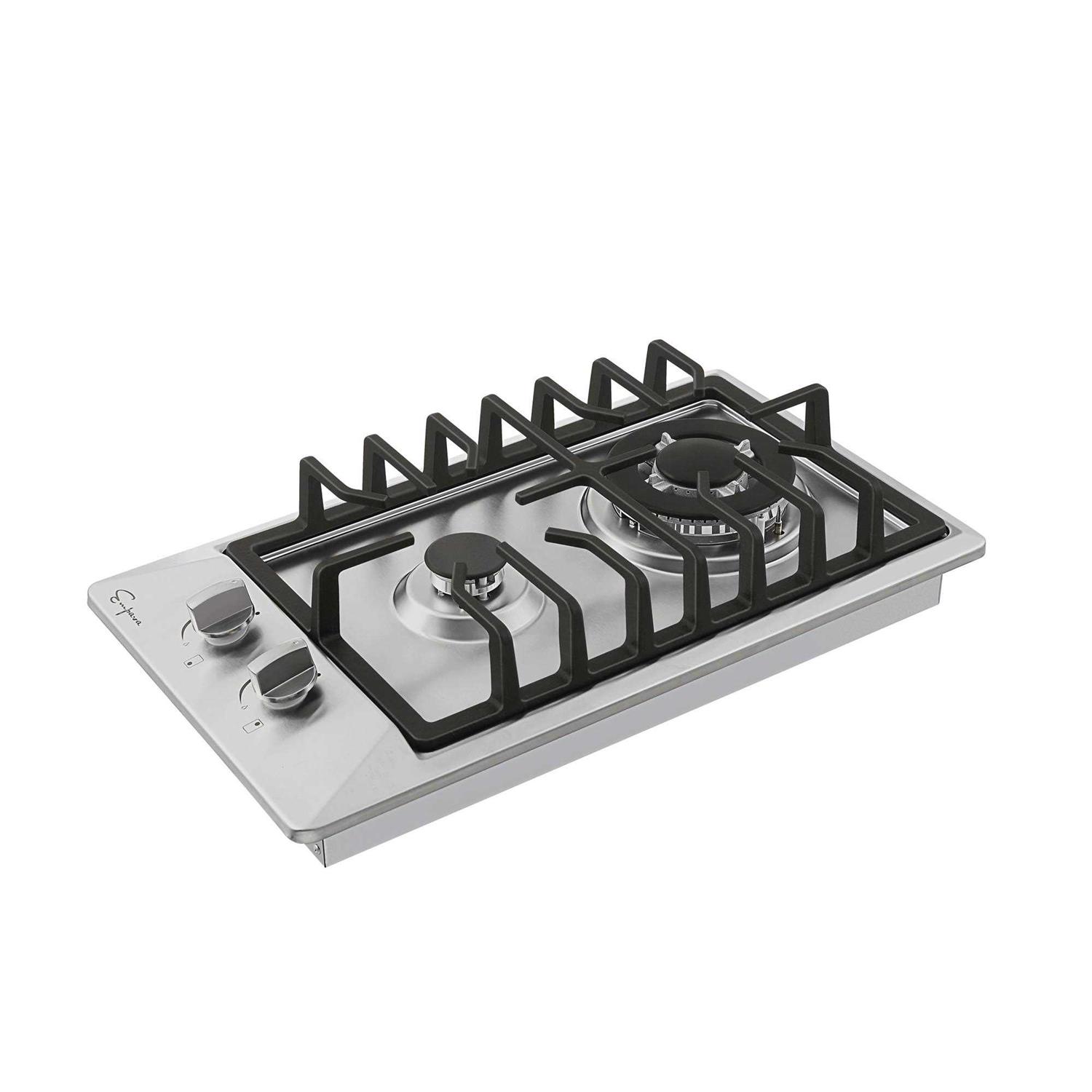Empava 12 in. Gas Cooktop in Stainless Steel with 2 Sealed Burners LPG Convertible Stove EMPV-12GC29