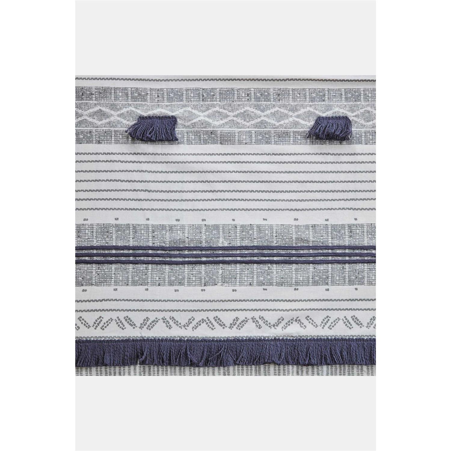 INK+IVY Cody Cotton Stripe Printed Shower Curtain with Tassel