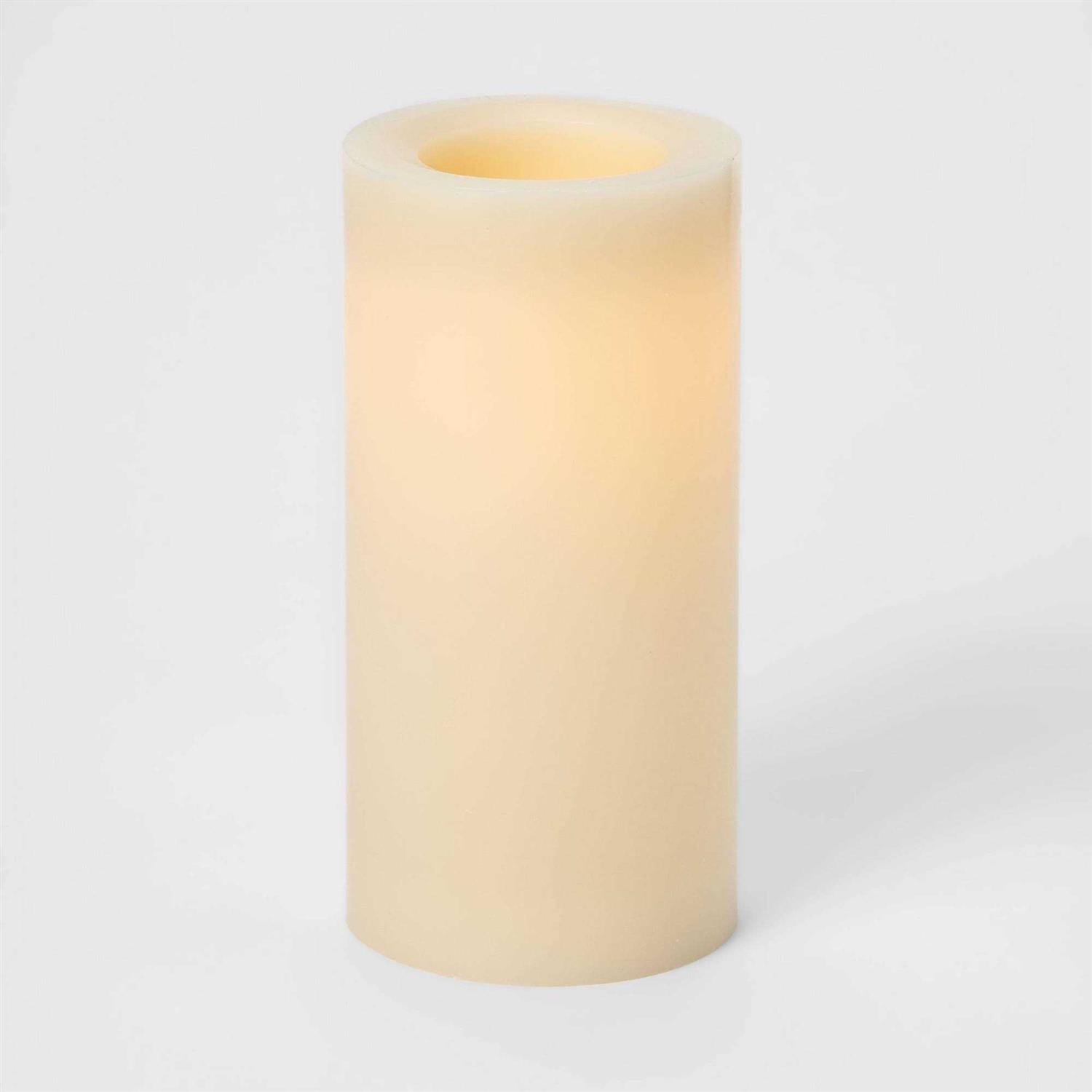 Threshold 3pk 6 x 3 LED Flameless Black Wick Candle Cream