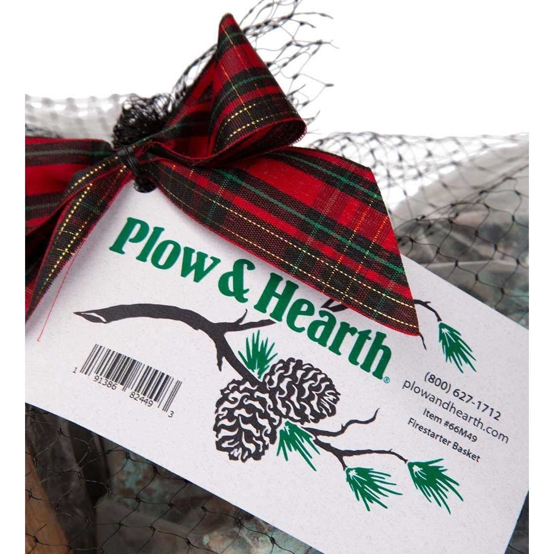 Plow & Hearth Fire Starter Gift Basket with Fatwood, Color Cones and Wax Cones