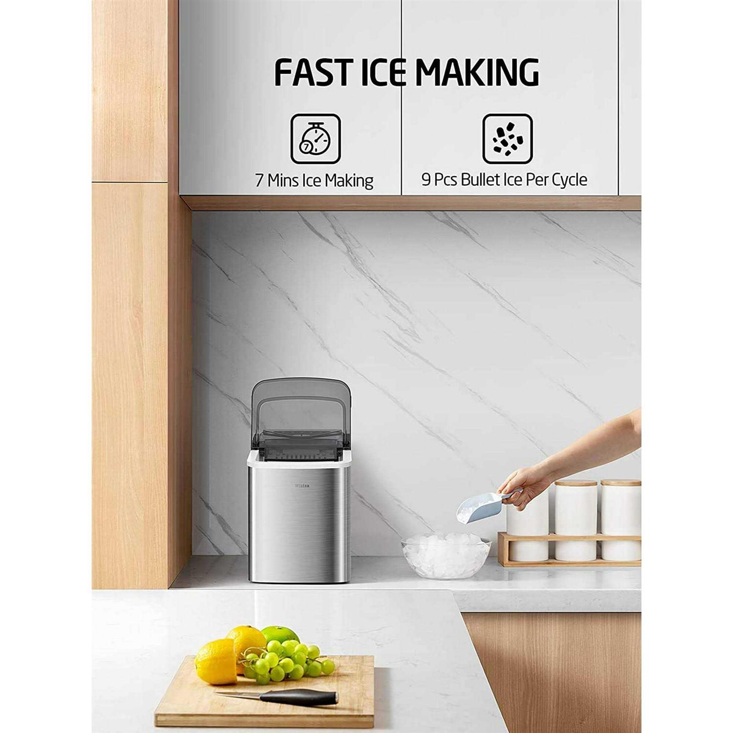WY 26 lb Countertop Ice Maker with Self-Cleaning