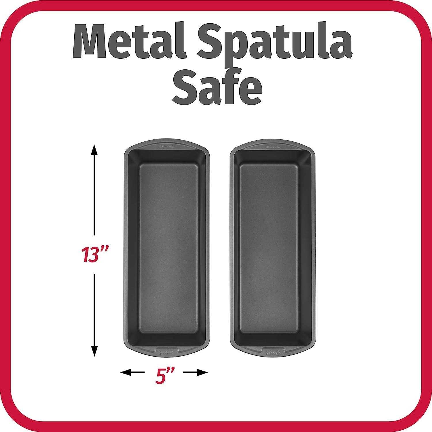 Goodcook Set of 2 Extra Large 13&” x 5&” Nonstick Steel Bread Loaf Pans