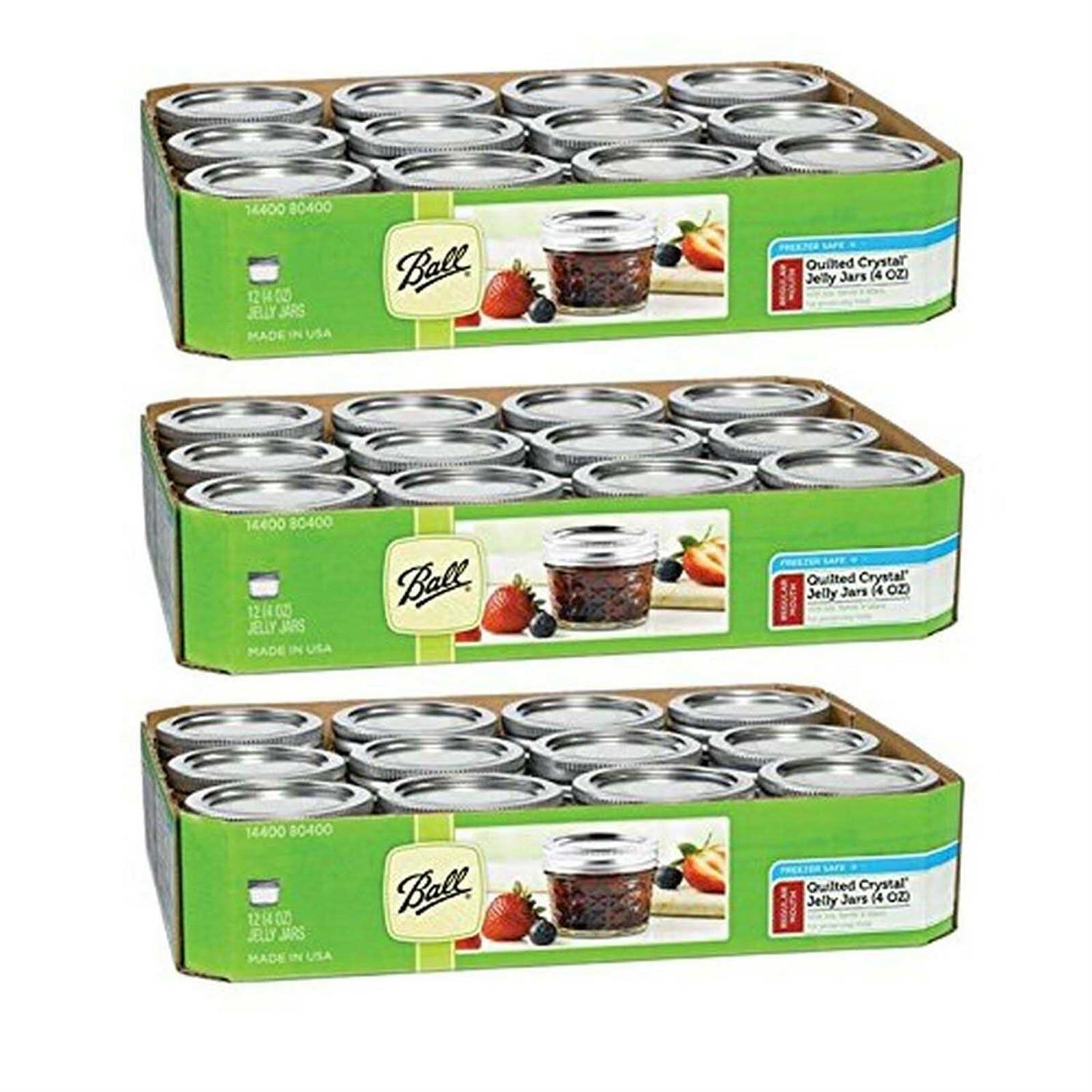 Ball Quilted Crystal Jelly Jars