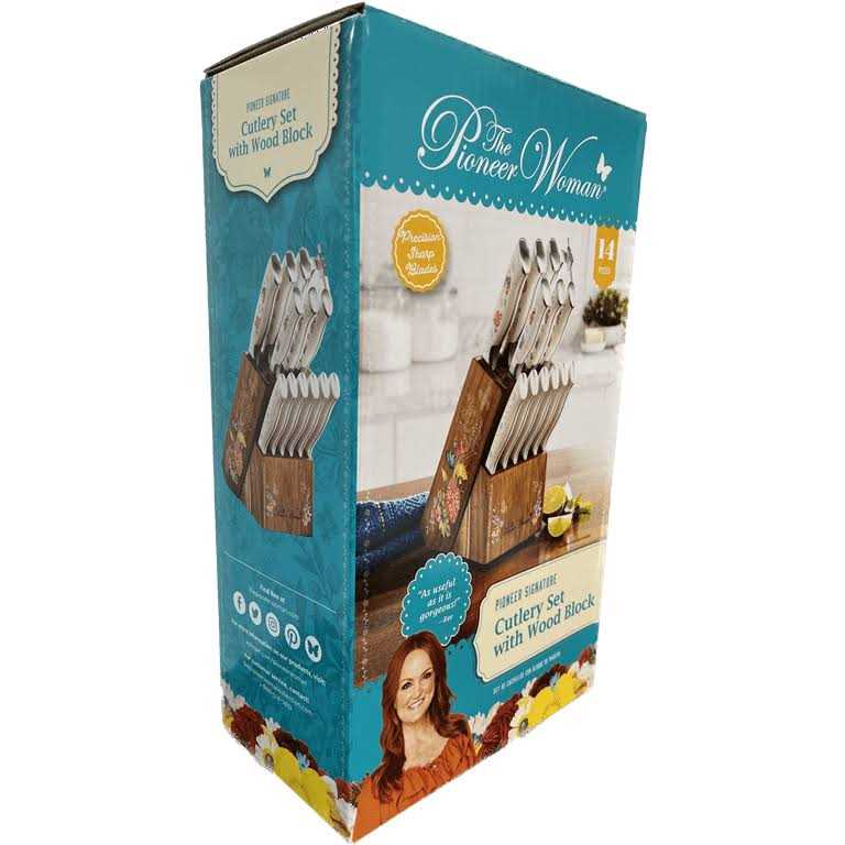 The Pioneer Woman Pioneer Signature 14-Piece Stainless Steel Knife Block Set