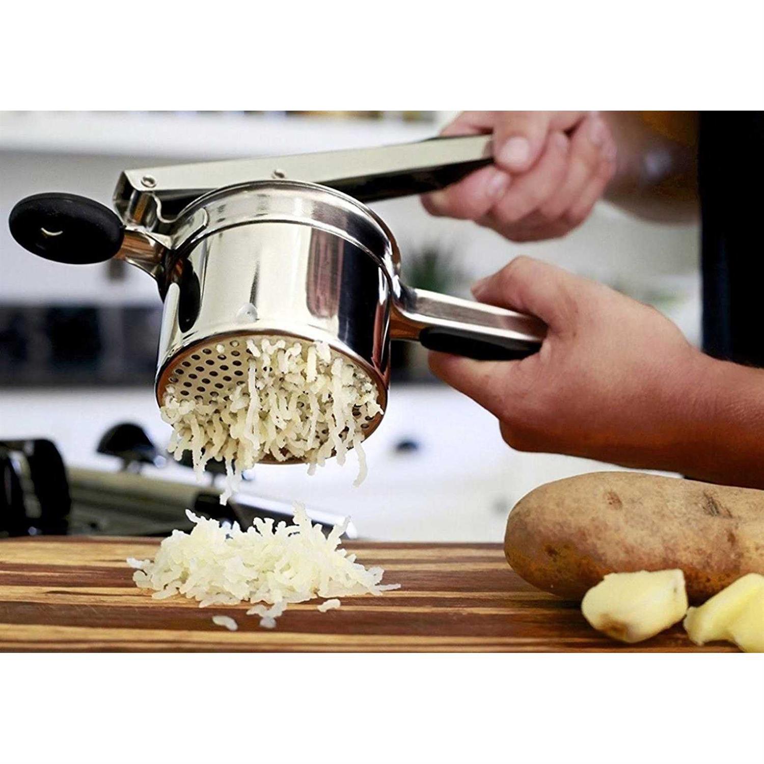 Priority Chef Stainless Steel Potato Ricer and Masher Anti-Slip Makes Light and Fluffy Mashed