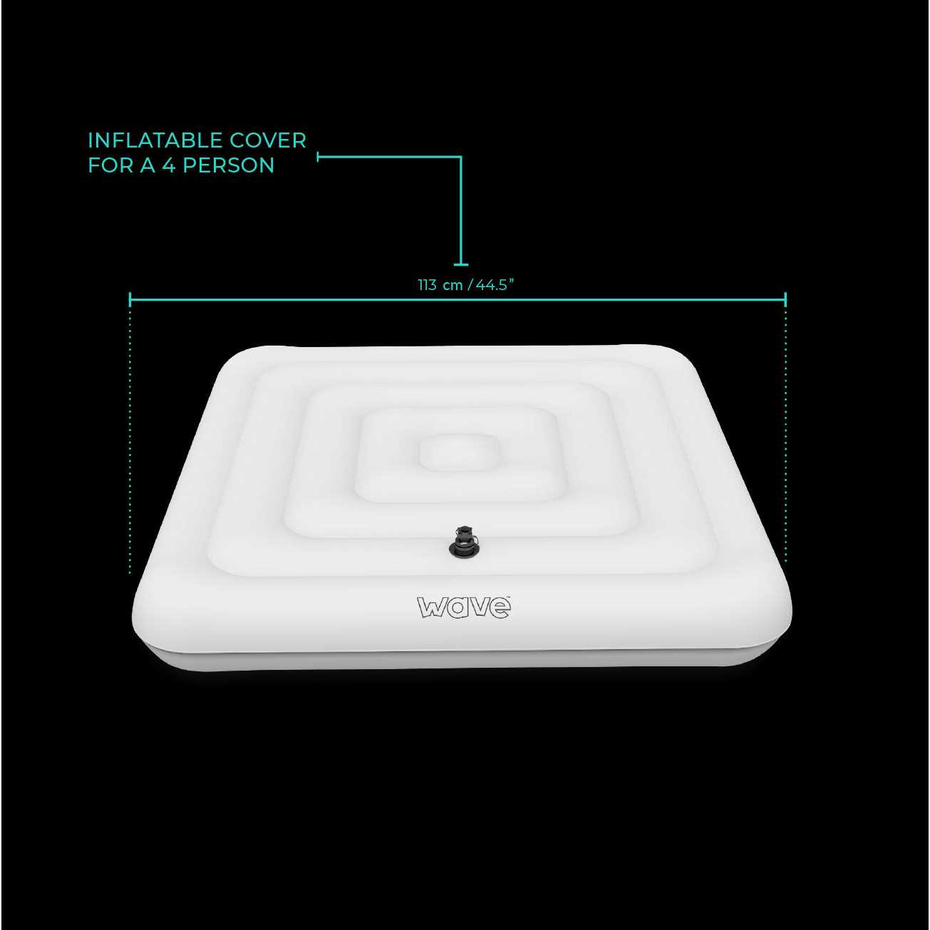 Wave Spa Square 4 Person Protective Thermal Efficient Iatable Cover