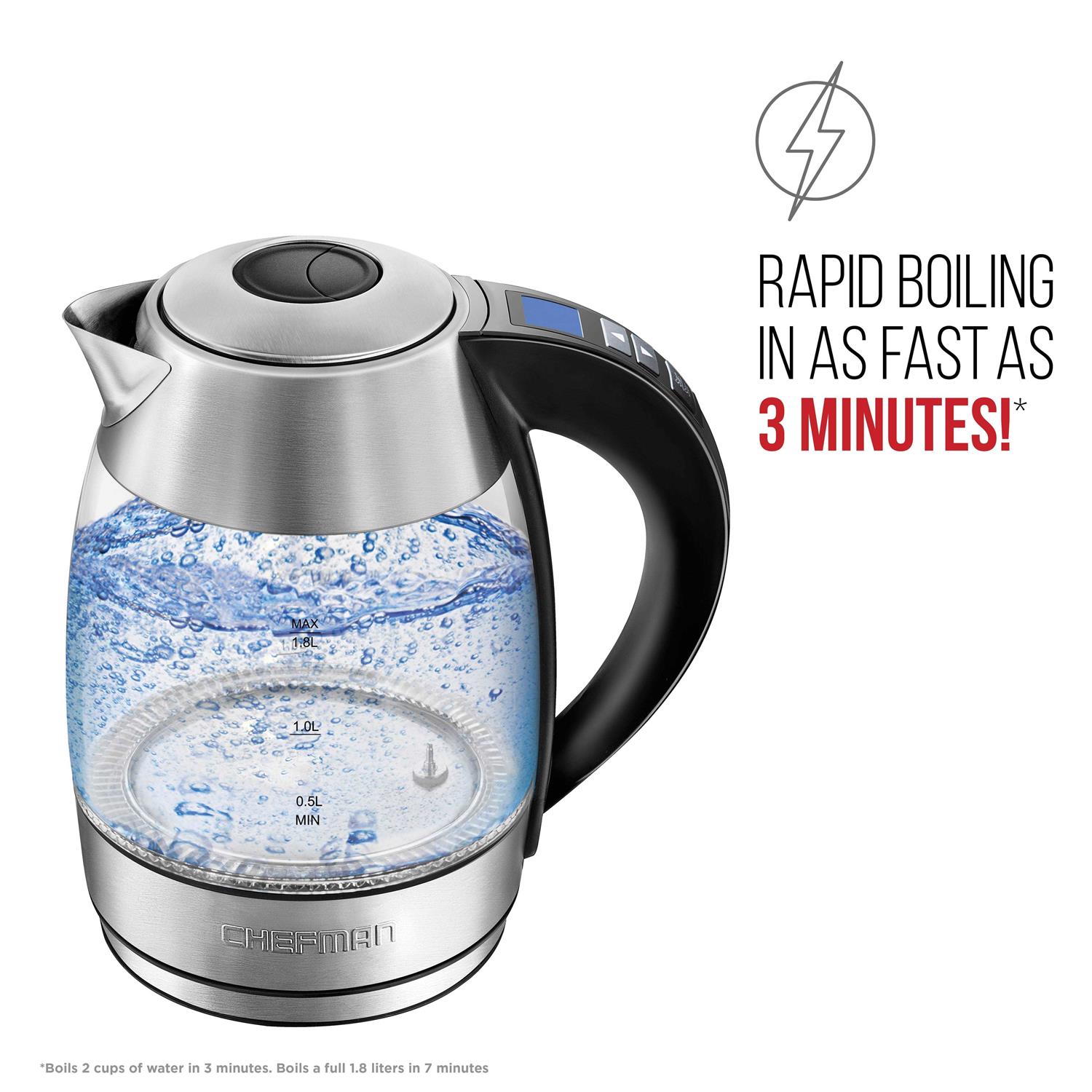 Chefman 1.8L Digital Electric Glass Kettle