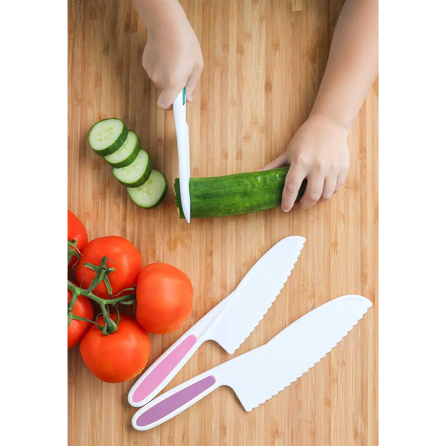 Tovla Jr. Knives for Kids 3-Piece Nylon Kitchen Knife Set Handle