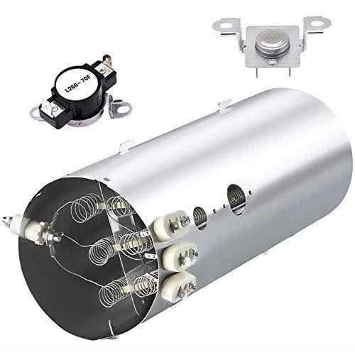 1-Year WARRANTY 134792700 Dryer Heating Element Kit 137032600 Thermal Limiter & 3204267 Thermostat Compatible with Electrolux Dryer Heating Element