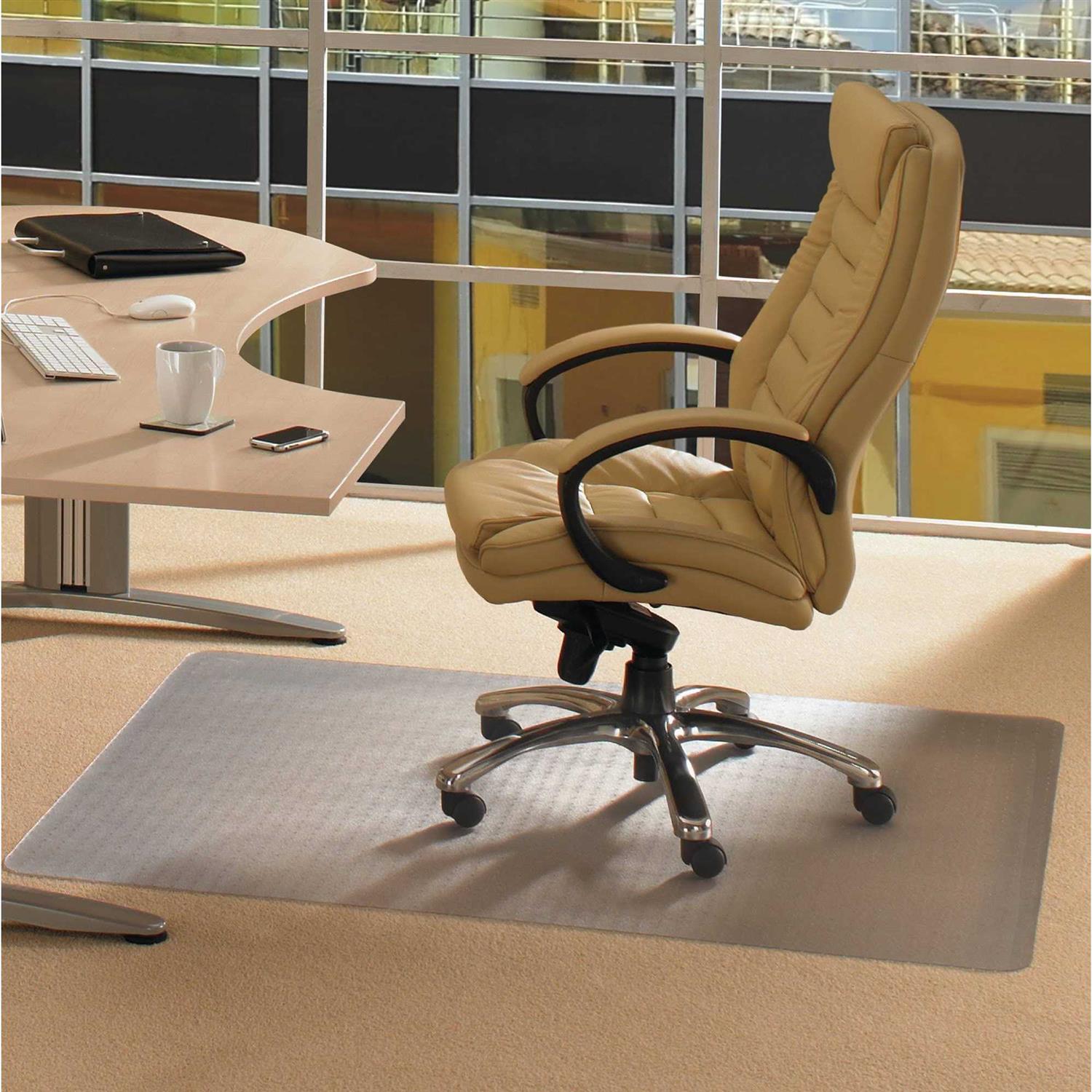 Floortex Advantagemat Vinyl Rectangular Chair Mat for Carpets up to 1/4