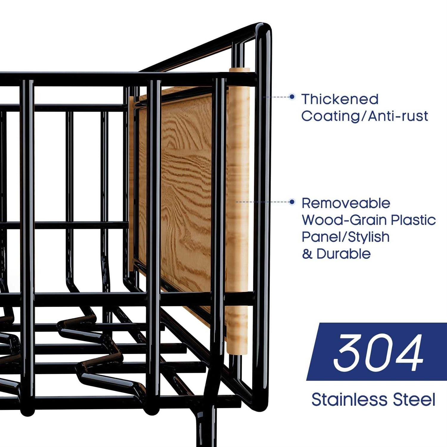 Dish Drying Rack for Kitchen Counter Large 2 Tier Rustproof Stainless Steel Dish Drainers with Drainboard & Rotatable Drain Spout