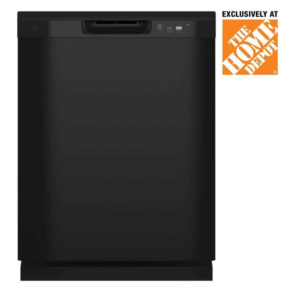 GE 24 Black Front Control Built In Dishwasher