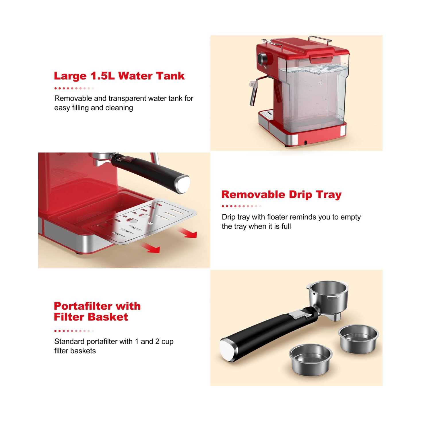 Retro Red 2-Cup Galanz Espresso Machine