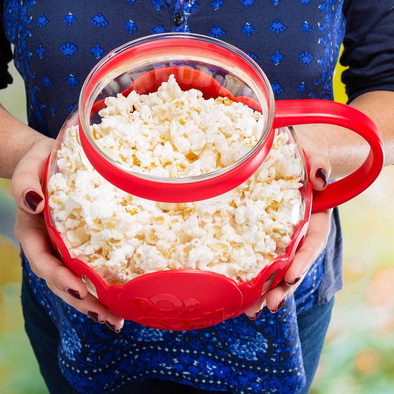 Ecolution Microwave Micro-Pop Popcorn Popper Glass 3-in-1 Lid