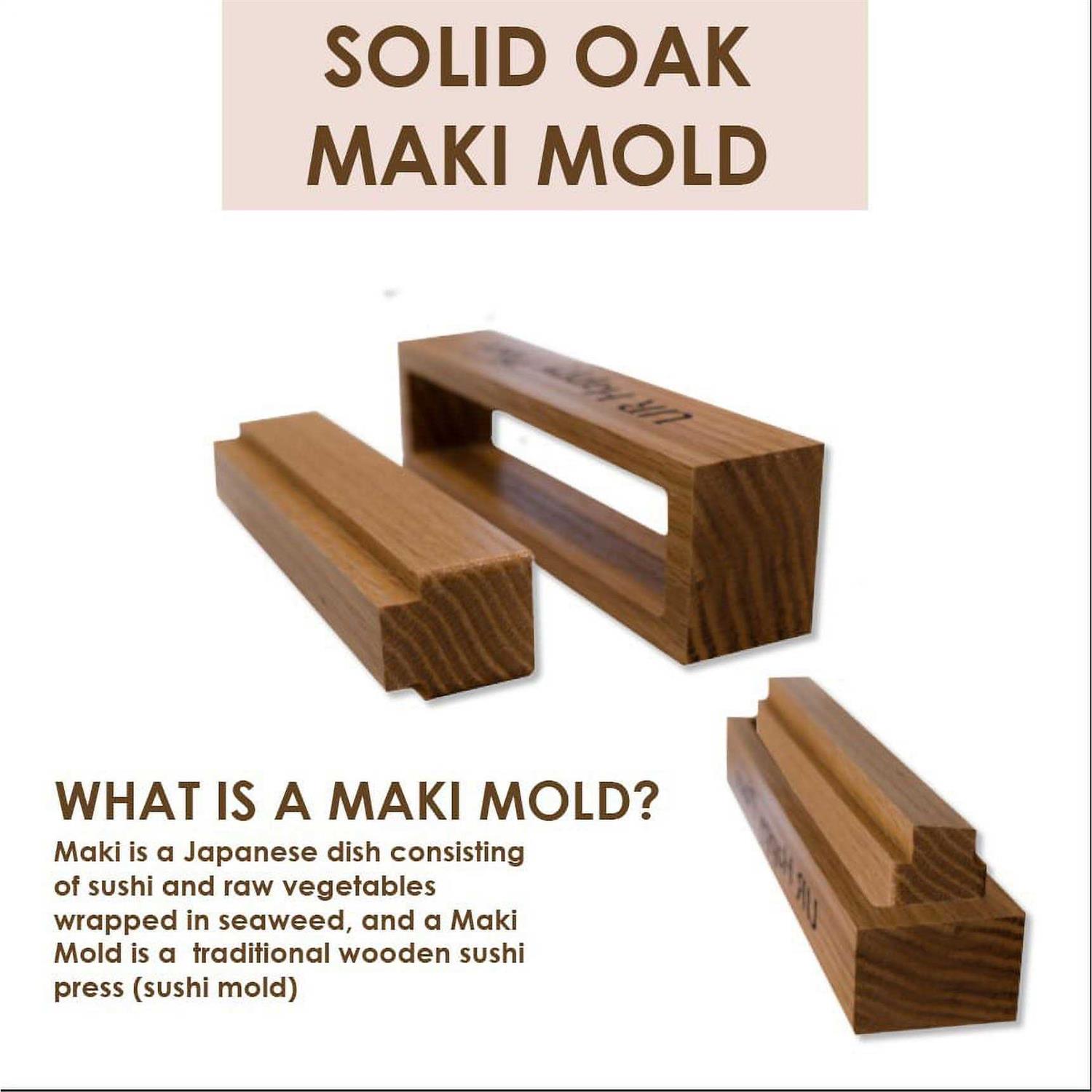 Ur Happy Place Luxury Sushi Making Kit for Beginners Home Use -All Natural Wood Products,15PCS