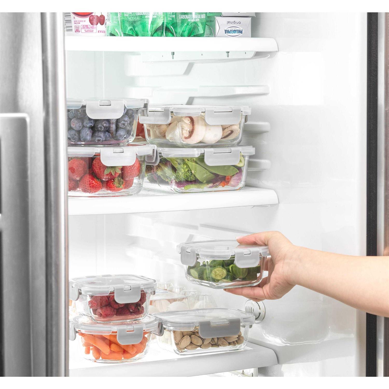 JoyJolt JoyFul 24-Piece Glass Storage Containers with Leakproof Lids Set