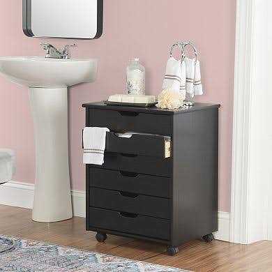 Cary Drawer Rolling Storage Cart Linon