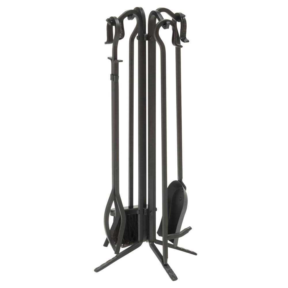 Uniflame 5 Piece Black Wrought Iron Fireset