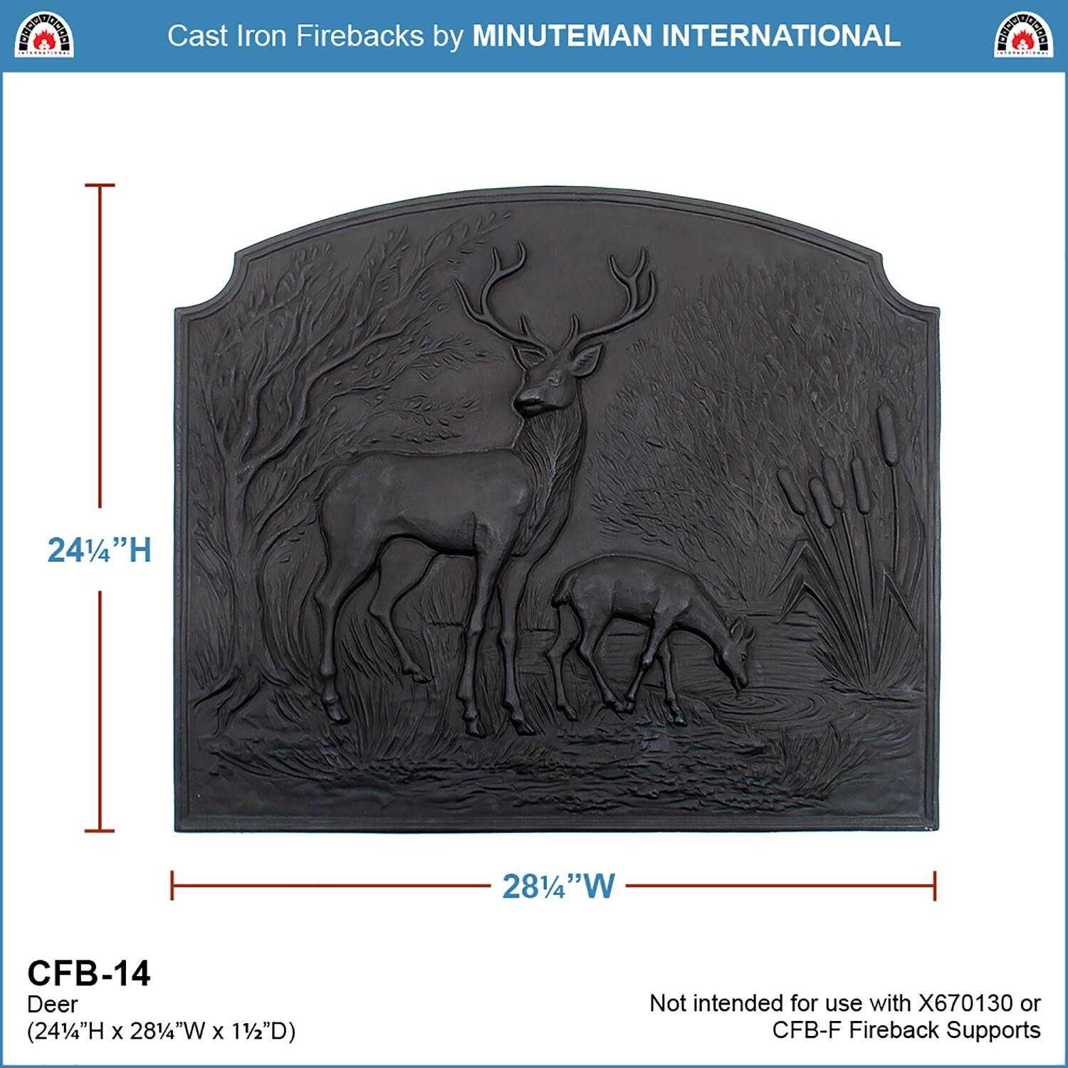 Minuteman Cast Iron Deer Fireback