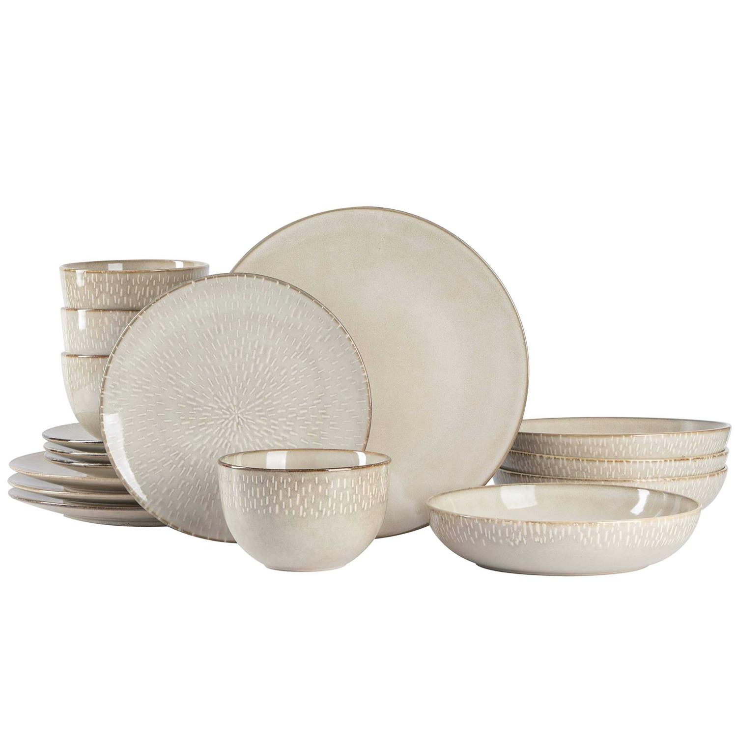 Gibson Elite Matisse 16 Piece Double Bowl Dinnerware Set