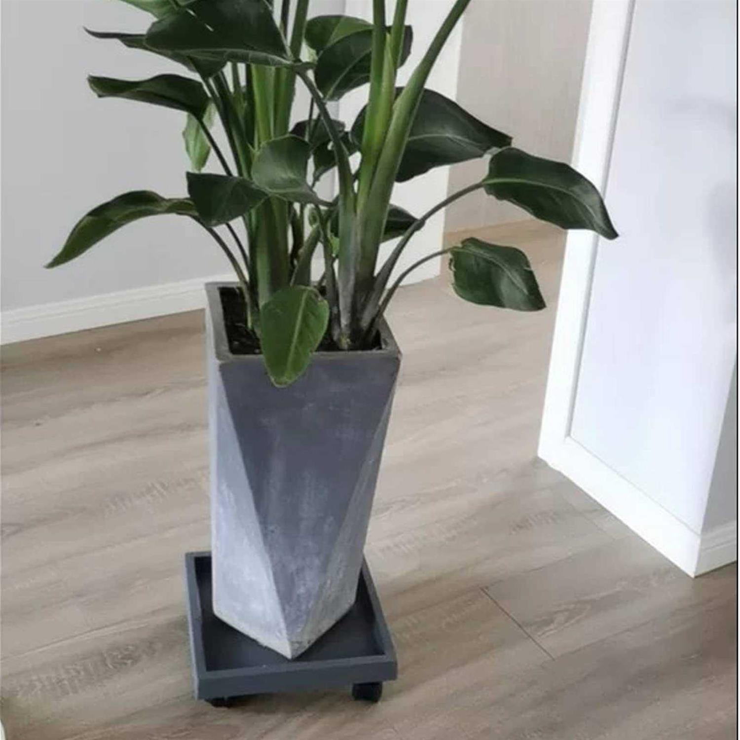 WanderingDonkey Square Heavy Duty Plant Caddy with Wheels,Rolling Stand Pot Trolley,Wheeled Planter Saucer Tray,Potted Flower Mover Dolly